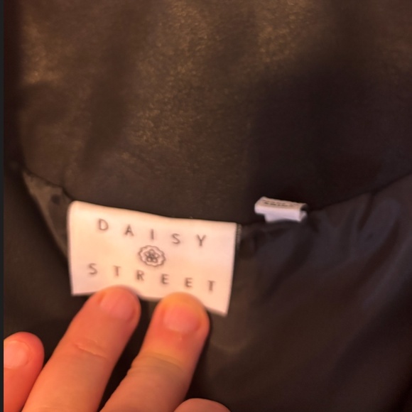 Daisy Street black blue and white faux leather colour block biker jacket NWT - Picture 7 of 13